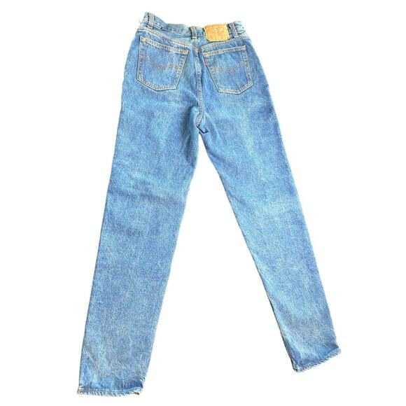 Vintage 80s Levi's 501 (17501-0138) Stonewash High Waisted Straight Leg Jeans 11 - Picture 3 of 16